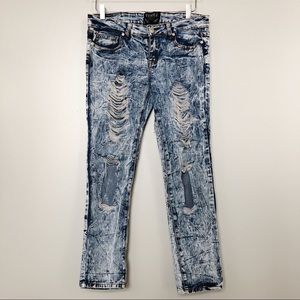 Thrill • Acid Wash Distressed Rip Stretch Jean 9
